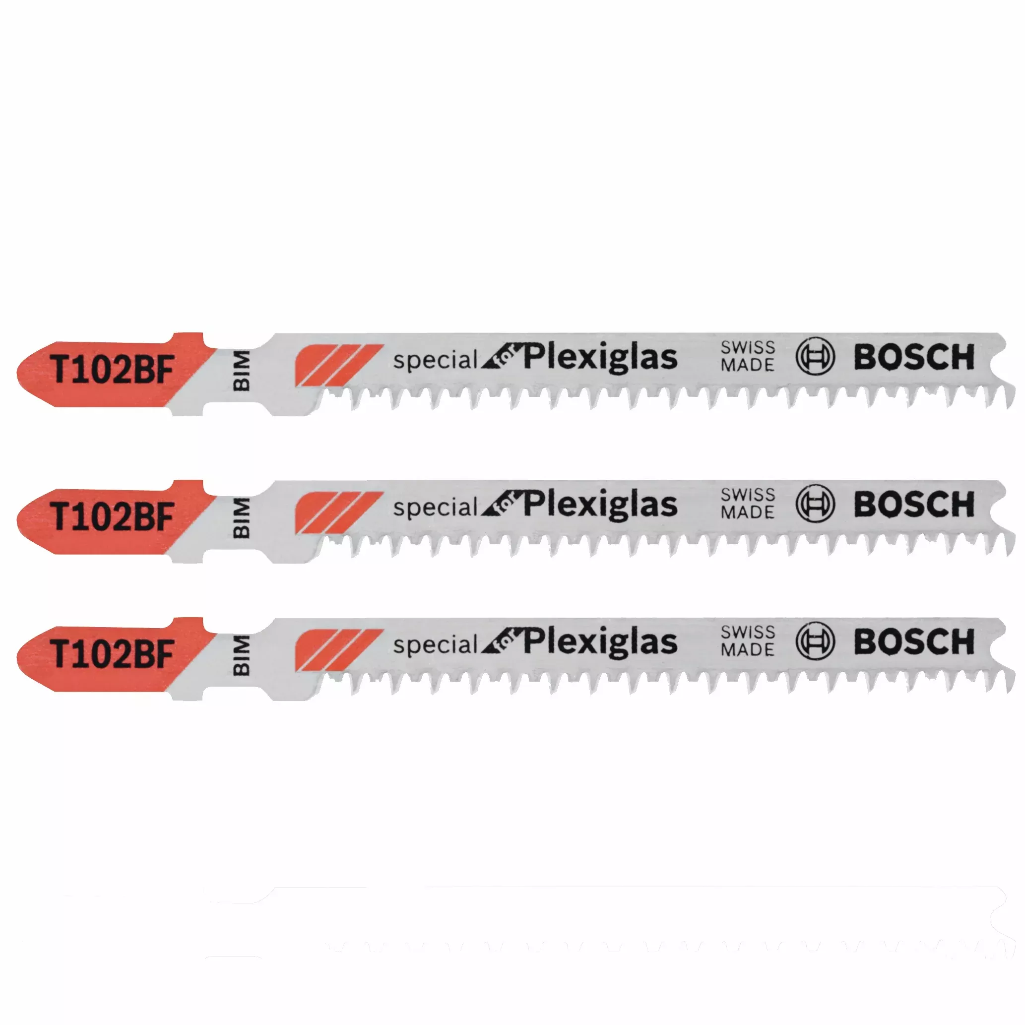 Bosch 3 pc 3-5/8" 13 TPI Clean, Plexiglas TS Jigsaw Blades T102BF