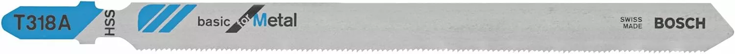 Bosch 5-1/4" 24 TPI HSS T-Shank Jigsaw Blade, 5-Pack T318A