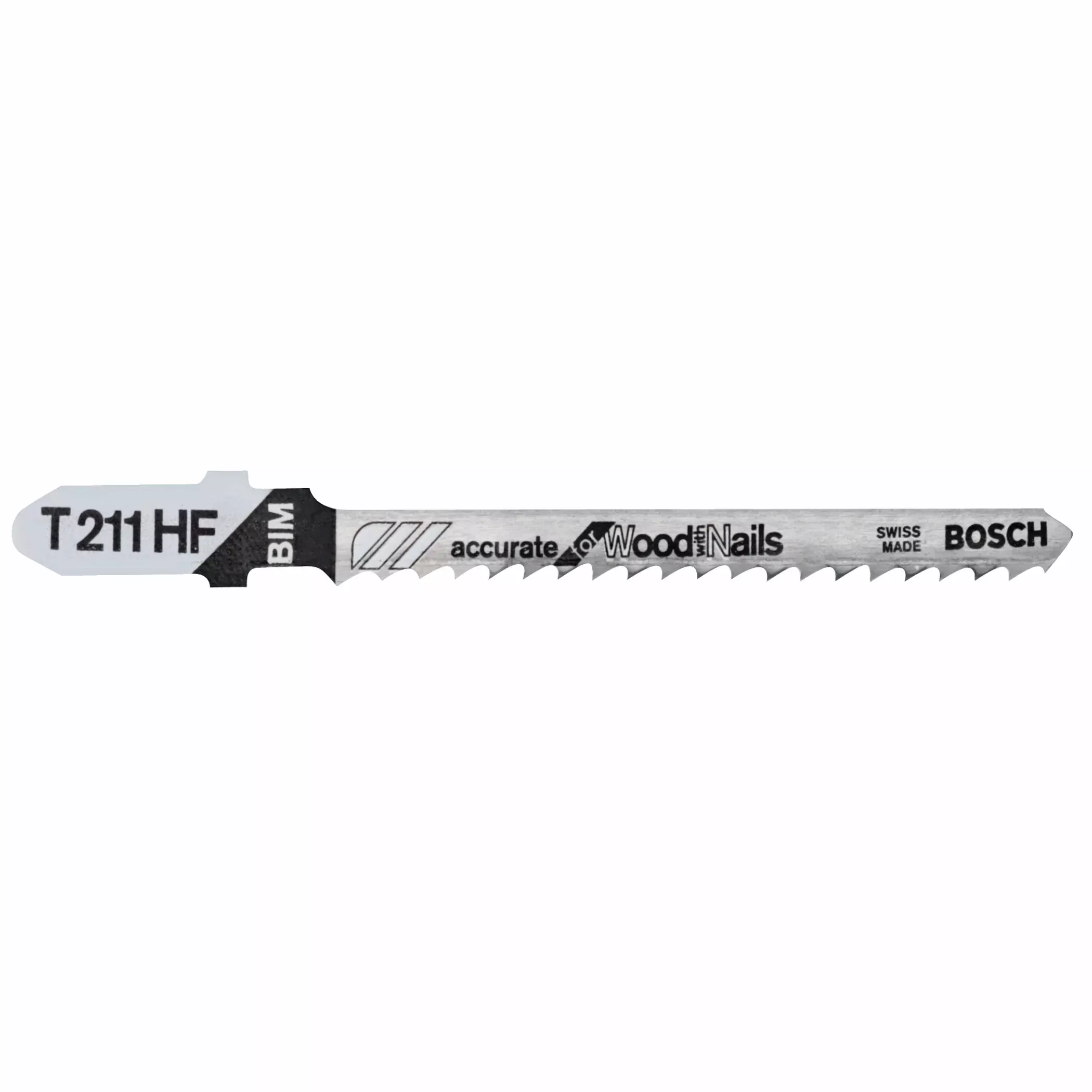 Bosch 5 pc 3" 10 TPI Accurate, Wood w/ Nails TS Jigsaw Blades T211HF