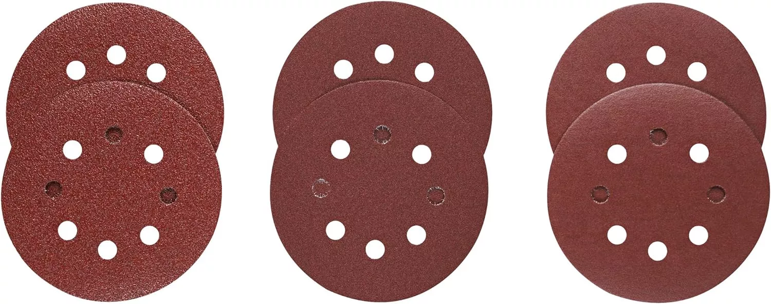 Bosch 6 pc Assortment 5" 8 Hole Hook-And-Loop Sanding Discs SR5R000