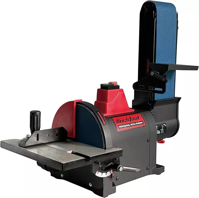 BUCKTOOL Pro 1HP Bench Belt Sander for Metal Working, 4 x 36 in Belt and 8 in Disc Sander with 1HP Direct-drive Motor, Benchtop for Metalworking, BD4801-M