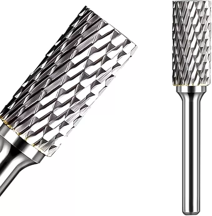 Carbide Burr Set 1/4" Shank SA-5 Die Grinder Bits Tungsten Double Cut Burr Bits (1/2" Cutter Dia X 1" Cutter Length) for Die Grinder Kits Metal Grinding Drilling Polishing (1pcs)