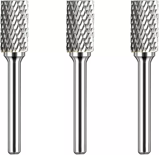 Carbide Burr Set 1/4" Shank SB-3 Die Grinder Bits Tungsten Double Cut Burr Bits (3/8" Cutter Dia X 0.79" Cutter Length) for Die Grinder Kits Metal Grinding Drilling Polishing (1pcs)