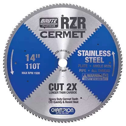 CHAMPION 14" 110T Brute RZR Cermet Circular Saw Blade