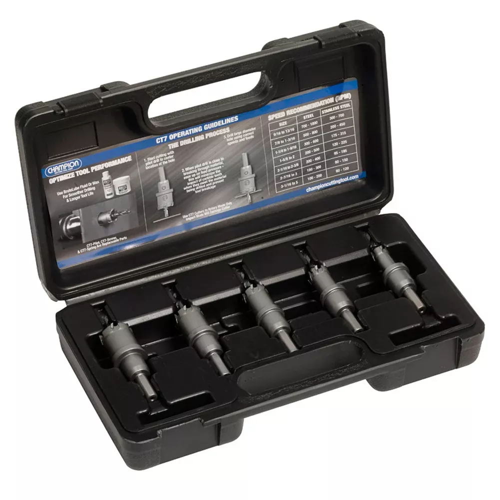 CHAMPION 5 PC. Carbide Tipped Hole Cutter Set