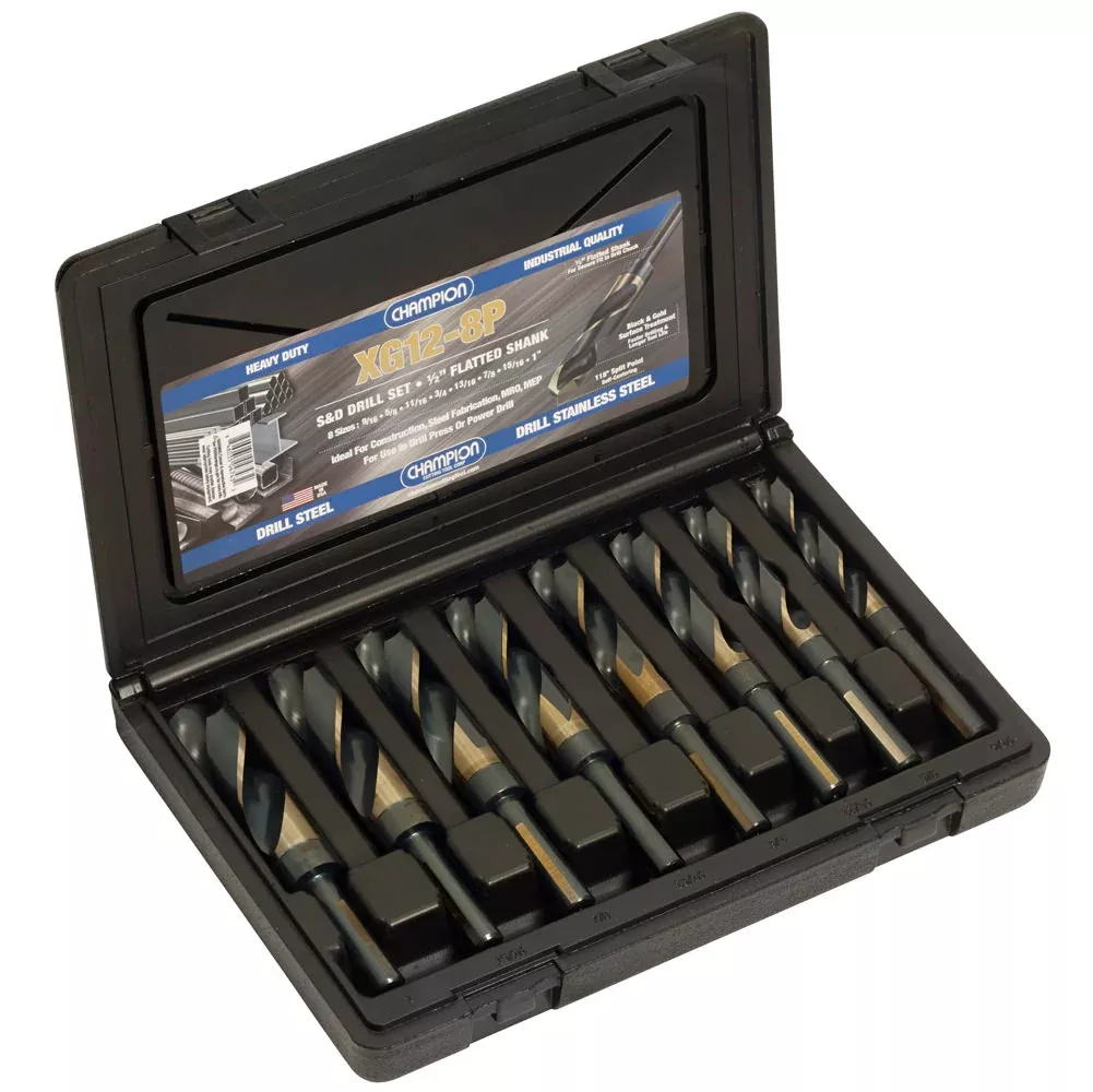 CHAMPION 8 PC. Black & Gold S&D Drill Set