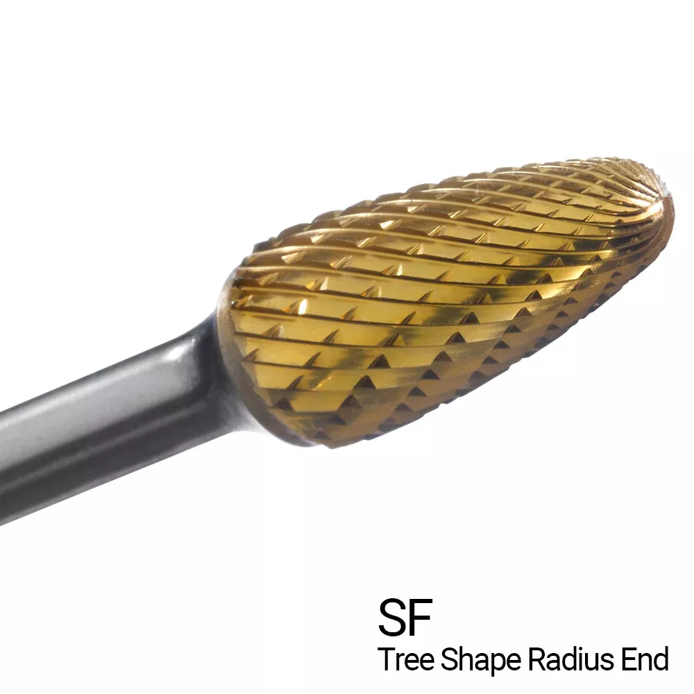 CHAMPION SF1 Double Cut TiN Coated Carbide Bur