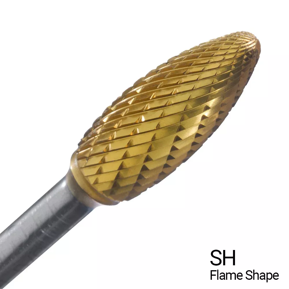 CHAMPION SH5 Double Cut TiN Coated Carbide Bur