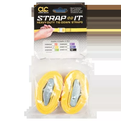 CLC 2WS04 4′ Tie-Down Strap, 2-Pack Yellow