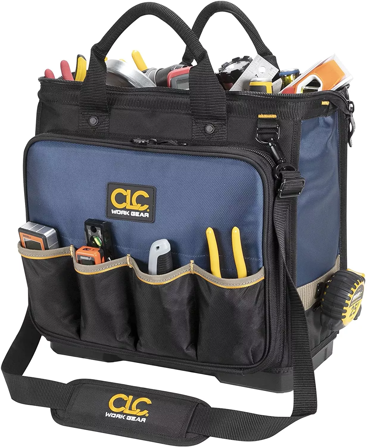 CLC PB1543 17″ Molded Base Multi-Compartment Technician's Tool Bag – 54 POCKET