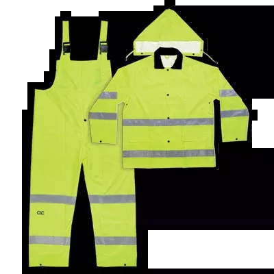 CLC R1113X 3 Piece HI-VIZ ANSI CLASS 3 Polyester Rain Suit