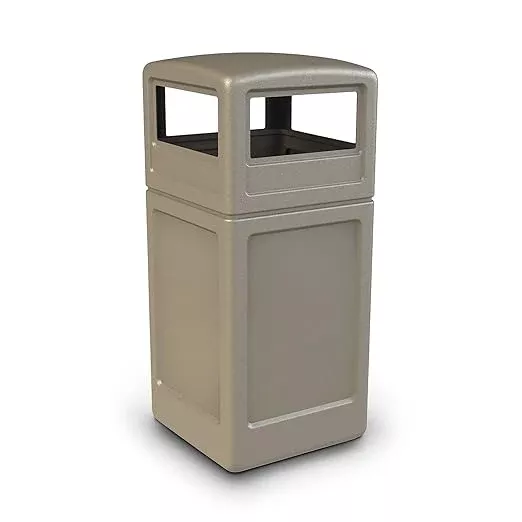 Commercial Zone-73290299PolyTec 42 Gallon Square Waste Container with Dome Lid Color: Beige