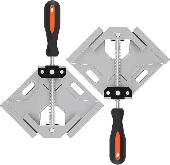 Corner Clamp, 2pcs 90 Degree Right Angle Clamp with Adjustable Aluminum Alloy Swing Jaw, Single Handle Clamps for Woodworking Tools Photo Framing, Present for Men Dad 11.1 Inch