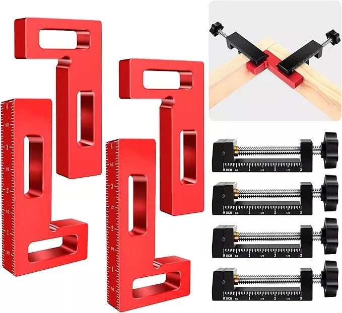Corner Clamp for Woodworking, 90 Degree Corner Clamp, Right Angle Clamp Woodworking Tools, Aluminum Positioning Squares for Picture Frames, Cabinets, Drawers
