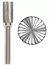 Cylinder Shape Carbide Bur w/ End Cut, 1/4 Dia, 1/8 Shank, 3/16 Cut Length, Single Cut, ATA Tool 11550