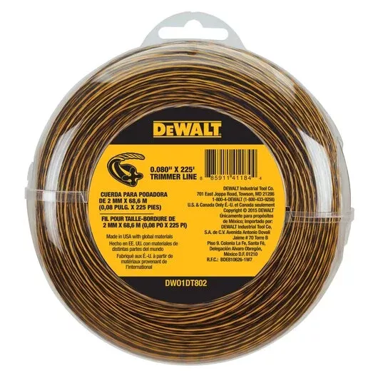 DEWALT 0.080" x 225 ft. Aerodynamic Trimmer Line - Cordless Efficiency DWO1DT802