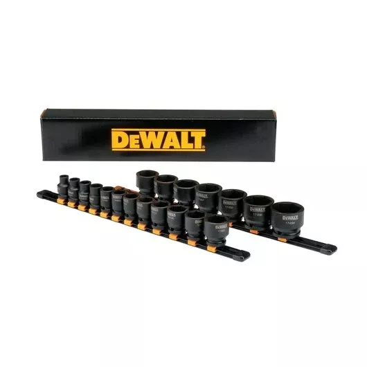 DEWALT 1/2" Drive Impact Socket Set, 19-Piece, SAE - DWMT19240