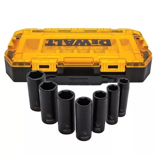 DEWALT 1/2" Drive SAE Deep Impact Socket Set, 7-Piece - DWMT74736