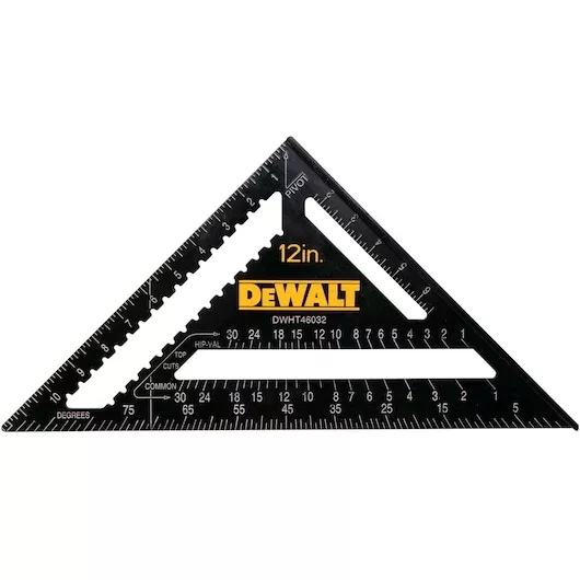 DEWALT 12" Premium Rafter Square – Ultra-Durable Aluminum Framing Tool DWHT46032