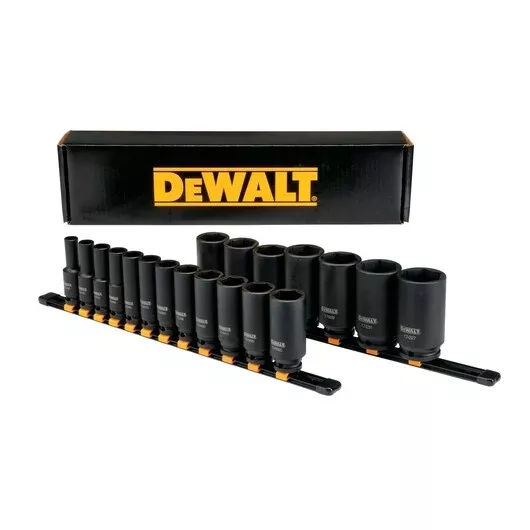 DEWALT 19-Piece 1/2" Drive Deep Impact Socket Set SAE - DWMT19239
