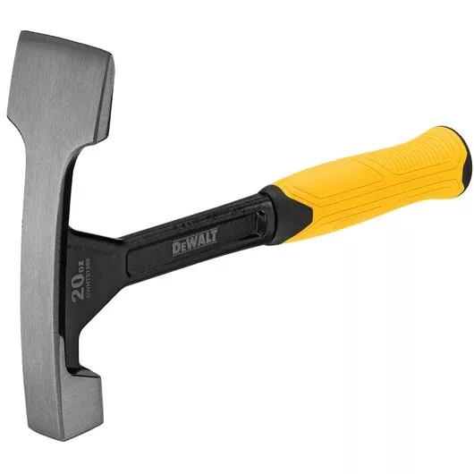 DEWALT 20 oz. Bricklayer Hammer - 1-Piece Steel, Ergonomic Grip (DWHT51389)