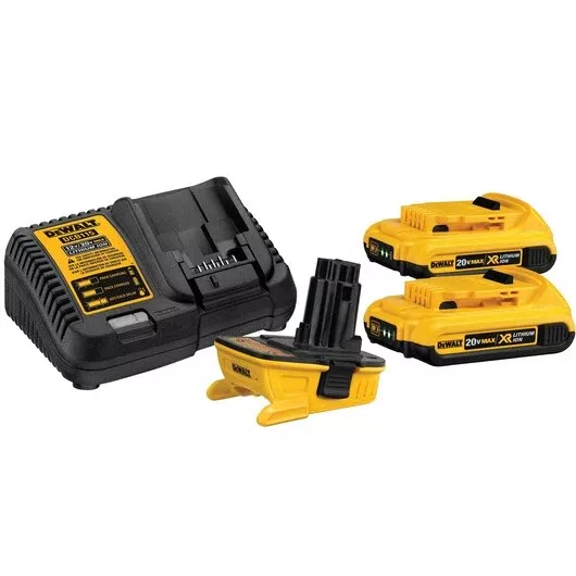 DEWALT 20V MAX* to 18V Battery Adapter Kit with (2) 2.0Ah XR Batteries & Charger - DCA2203C