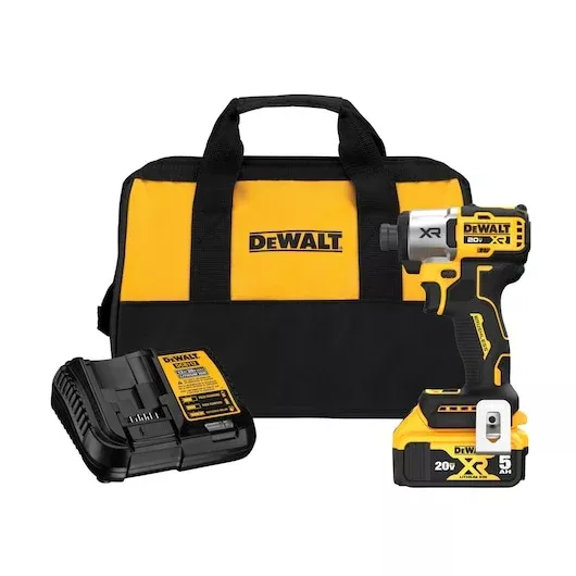 DEWALT 20V MAX XR 1/4" 3-Speed Impact Driver Kit with 5.0Ah Battery - DCF845P1