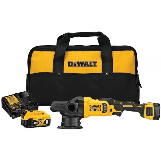 DEWALT 20V MAX XR 5-inch Cordless Random Orbit Polisher Kit DCM848P2