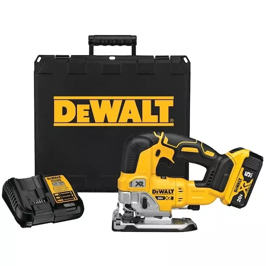 DEWALT 20V MAX XR Cordless Jigsaw Kit with 5.0Ah Battery - Precision Woodworking & Jobsite Cuts (DCS334P1)