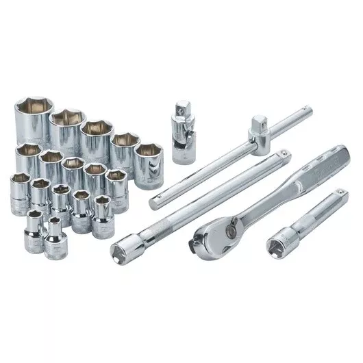DEWALT 22-Piece 1/2" Drive Metric Socket Set with Ratchet & Extensions | DWMT19241