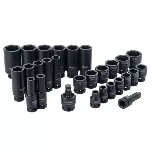 DEWALT 28-Piece 1/2" Drive SAE Standard & Deep Impact Socket Set DWMT19244