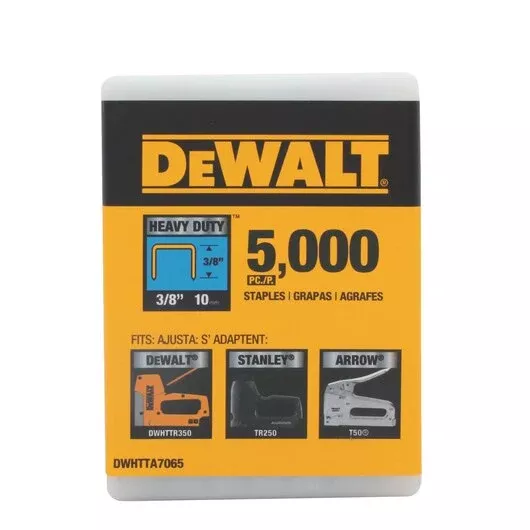 DEWALT 3/8" Heavy-Duty Staples 5000pk with Storage Case - DWHTTA7065