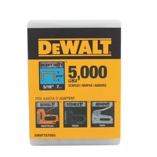 DEWALT 5/16" Heavy Duty Staples (5000pk) with Reusable Case - DWHTTA7055