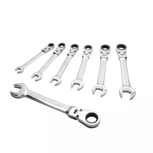 DEWALT 7-Piece Metric Ratcheting Flex Head Wrench Set DWMT74196