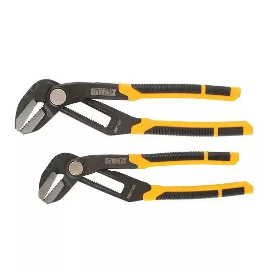 DEWALT 8" & 10" Pushlock Pliers 2-Pack – Non-Pinching, Wide Jaw, DWHT74428
