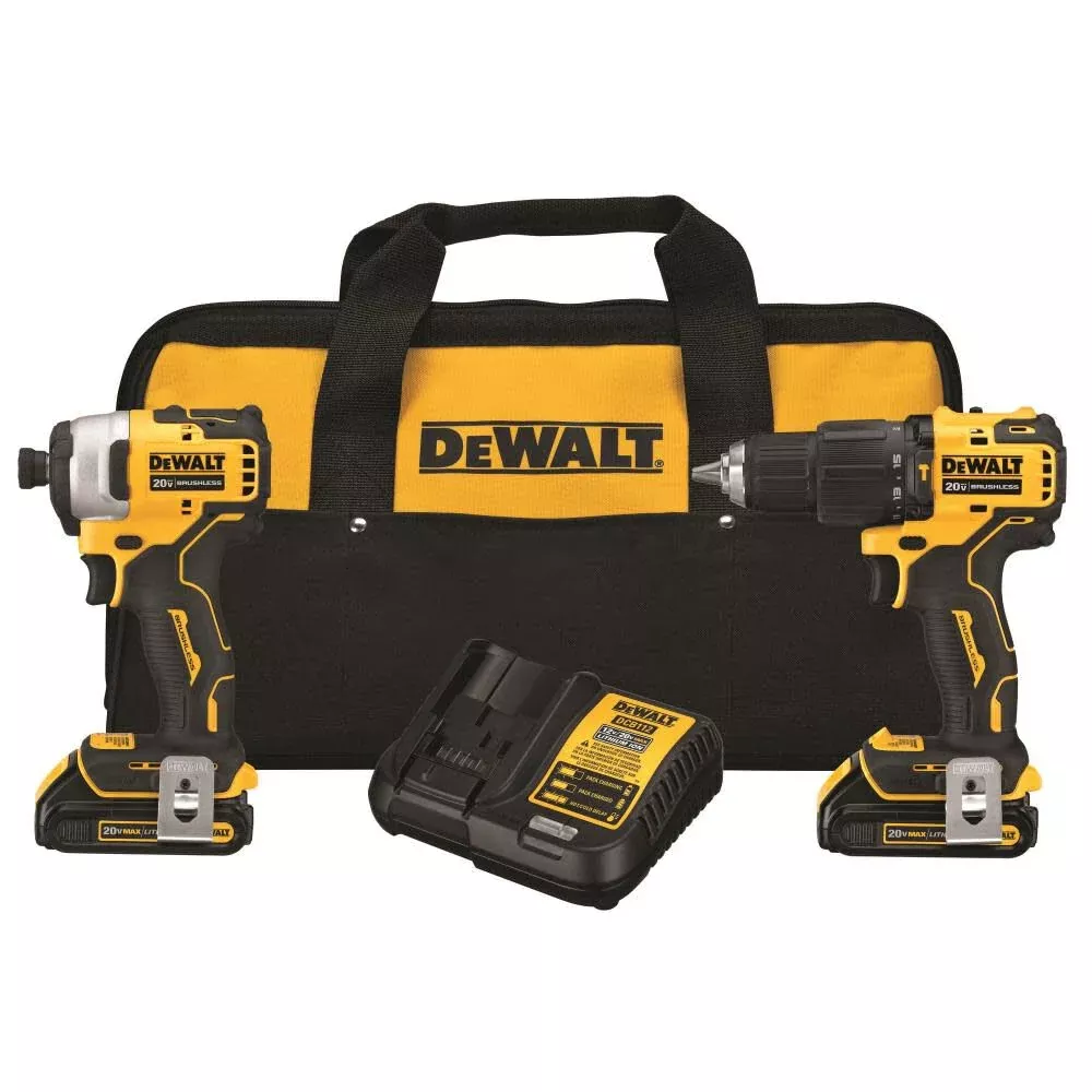 DEWALT ATOMIC 20V MAX* Brushless Hammer Drill & Impact Driver Combo Kit DCK279C2