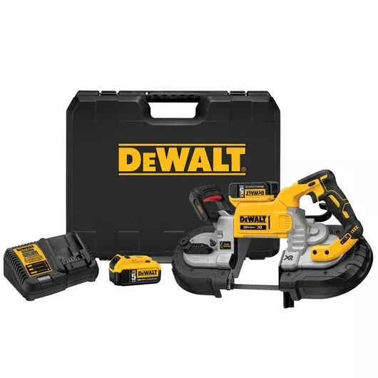 DEWALT DCS376P2 20V MAX* 5" Dual Switch Brushless Band Saw Kit - Professional Deep Cuts
