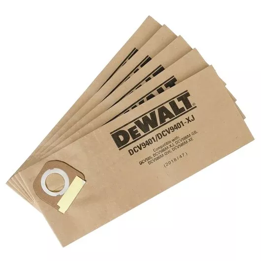 DEWALT DCV9401 Disposable Paper Dust Bags (5-Pack) for DCV585/DCV586 Extractors