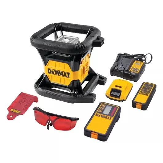 DEWALT DW079LR 20V MAX* Red Rotary Tough Laser - Precision Leveling Kit