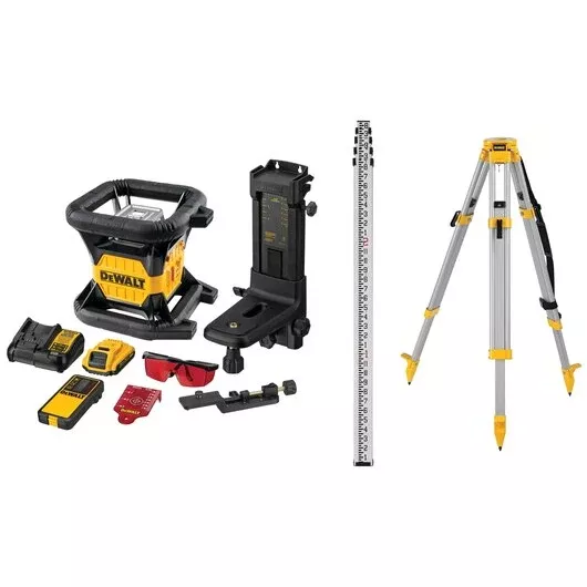 DEWALT DW079LRK 20V MAX* Red Rotary Tough Laser Kit - Ultimate Jobsite Precision