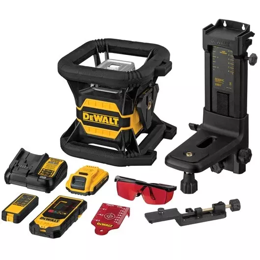 DEWALT DW080LRS 20V MAX* Tool Connect Red Tough Rotary Laser Kit