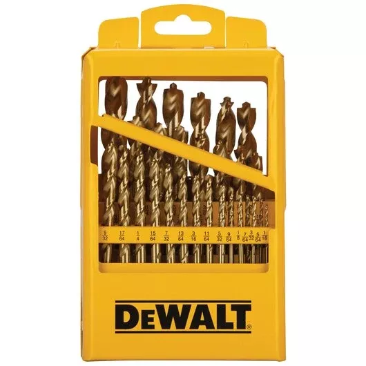 DEWALT DW1369 29-Pc Titanium Pilot Point Drill Bit Set – Precision & Durability for Every Job