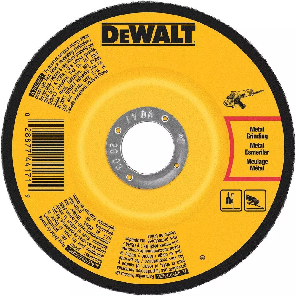 DEWALT DW4542 4-1/2" x 1/4" Metal Grinding Wheel - Fast Cutting Abrasive