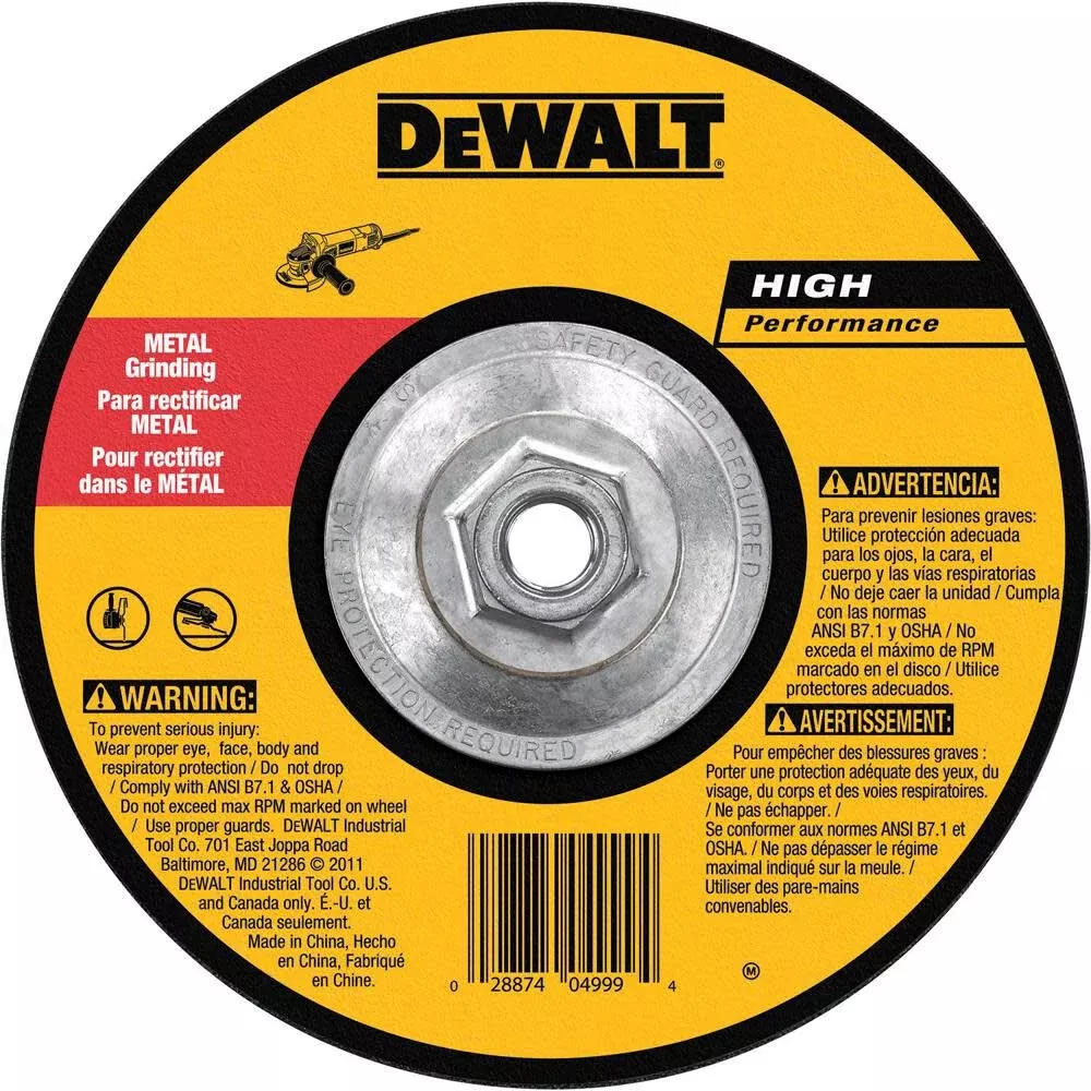 DEWALT DW4548 7" x 1/4" x 5/8-11 Fast Metal Grinding Wheel (10-Pack)