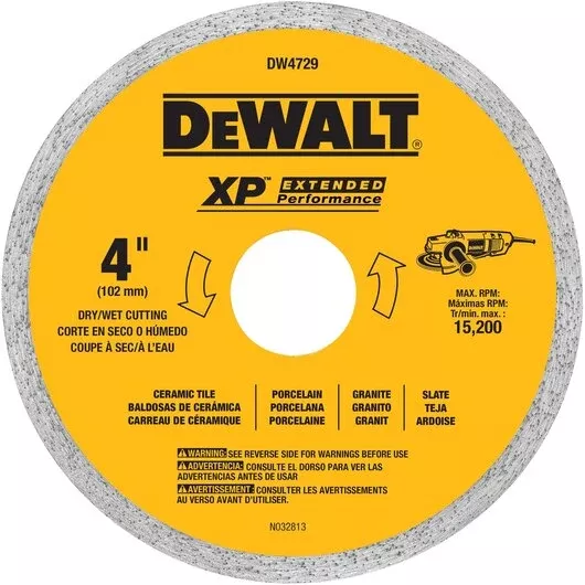 DEWALT DW4762 10" XP Wet Porcelain Tile Blade - Precision Tile Cuts