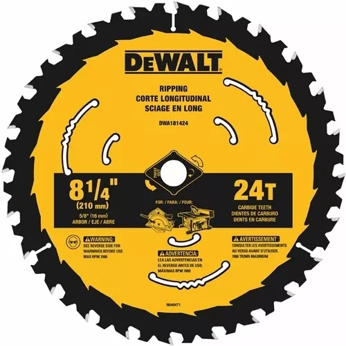 Dewalt Dwa181424 8-1/4 In. Circular Saw Blade 24T (5pk)