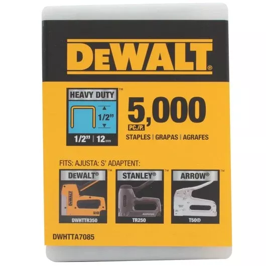 DEWALT DWHTTA7085 1/2" Heavy-Duty Contractor Staples, 5000pk