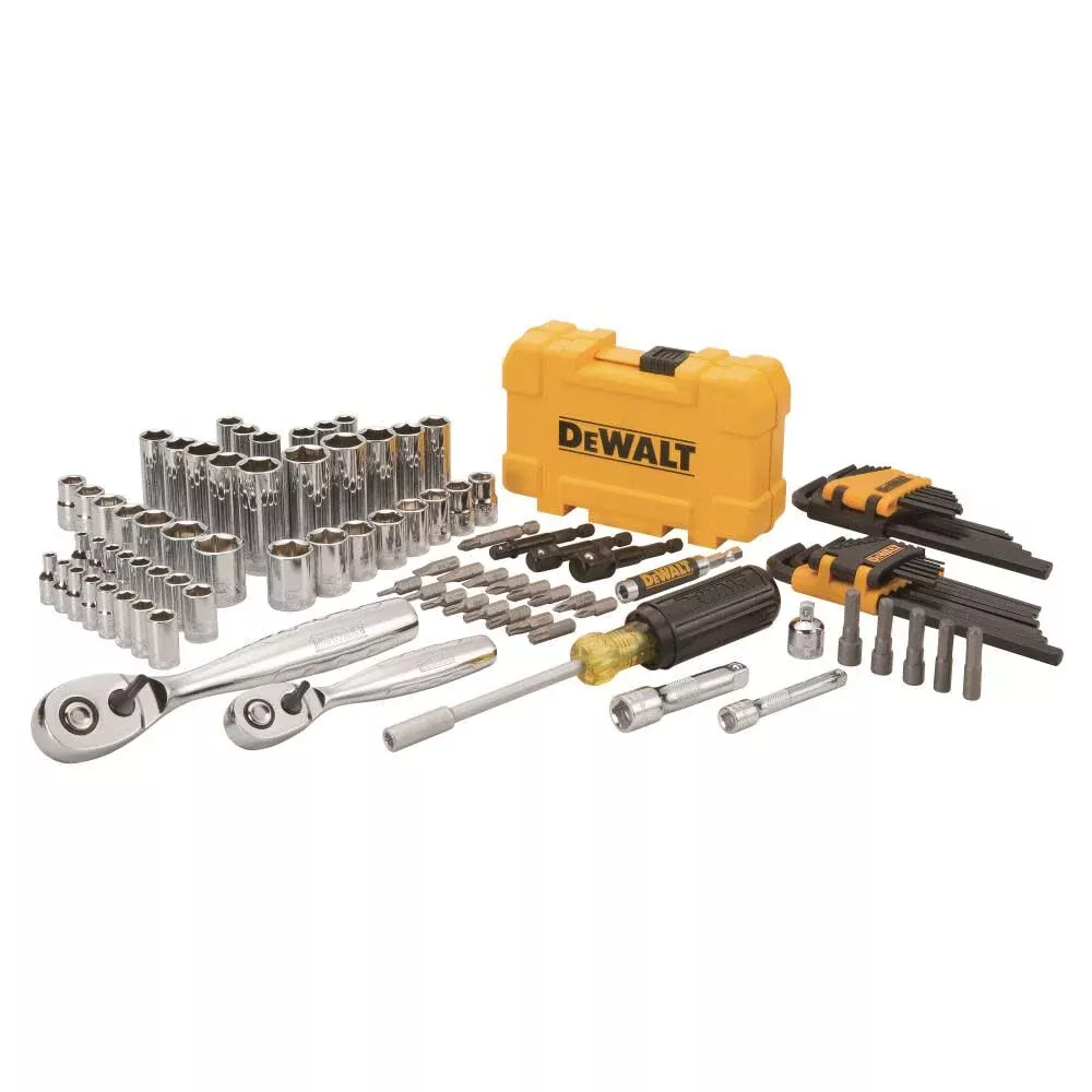 DEWALT DWMT73801 108-Piece Mechanics Tool Set | SAE & Metric Sockets