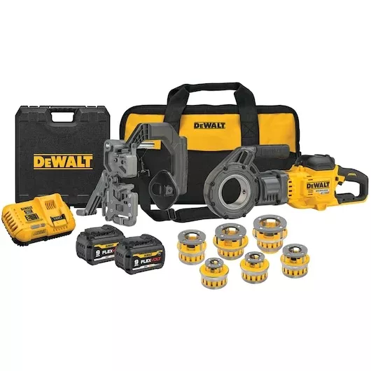 DEWALT FLEXVOLT 60V MAX Cordless Pipe Threader Kit with Die Heads – DCE700X2K