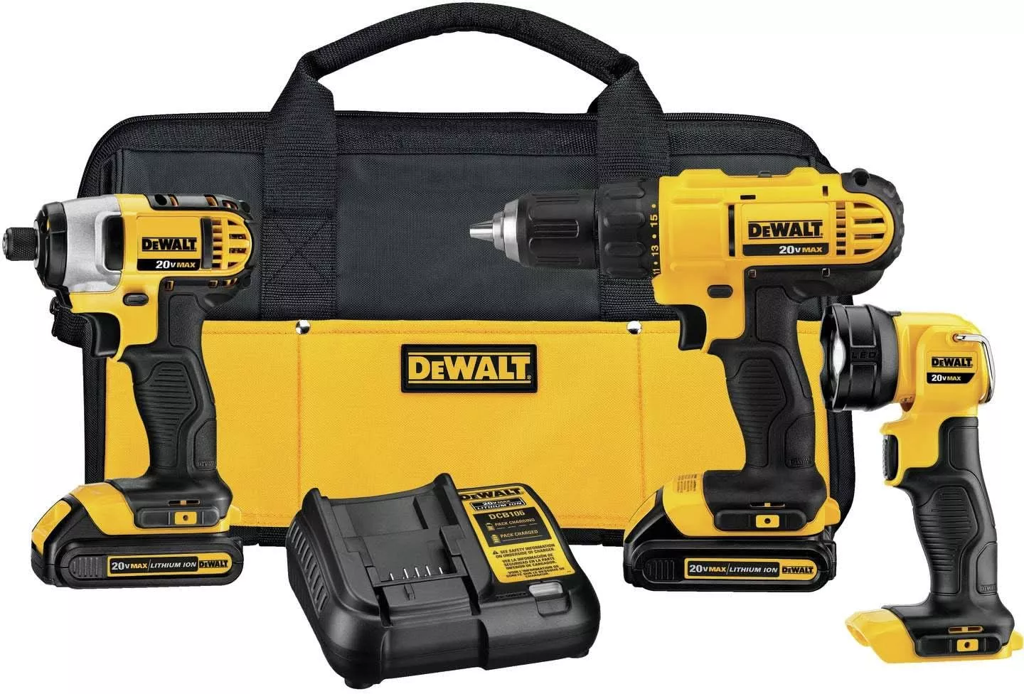 DeWalt20V MAX 3-Piece Combo 1.5Ah Kit